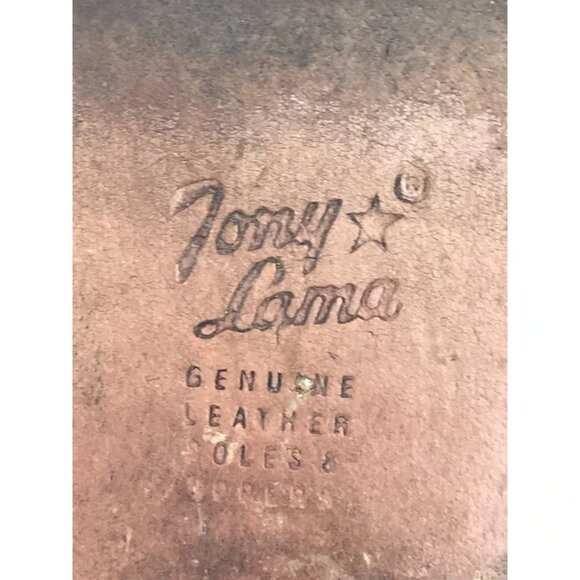 Tony Lama Mens Brown Leather Round Toe Lace Up Mid‎ Calf Combat Boots Size 5 C - Picture 8 of 9